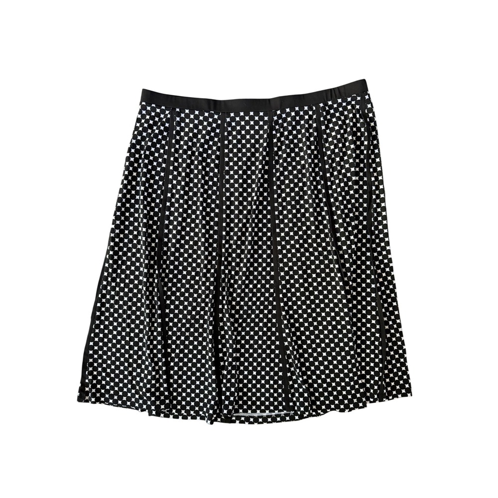 Roz & Ali Women's 2X Black White Knee Length A-line Pull On Skirt | SKU 1116